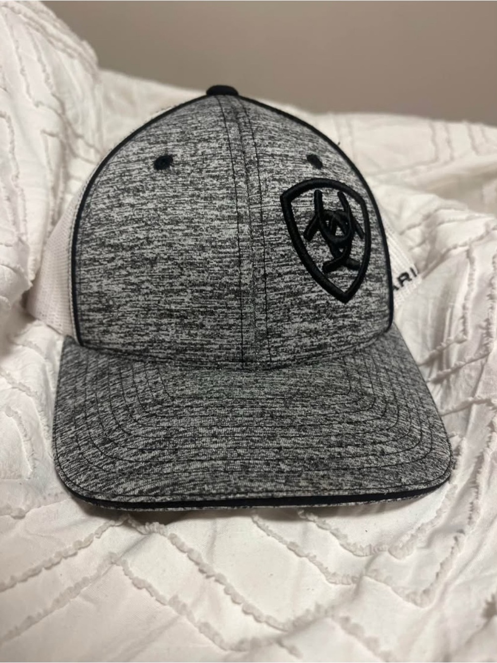 Ariat Gray and White Heathered Logo Trucker Hat